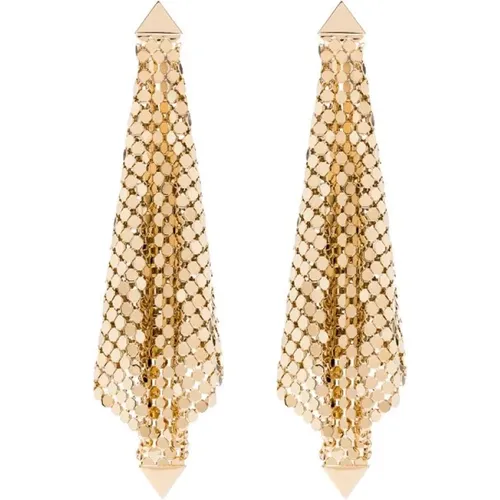 Earrings, female, , Size: ONE SIZE Spiral Metallic Brass Knit Earrings - Paco Rabanne - Modalova