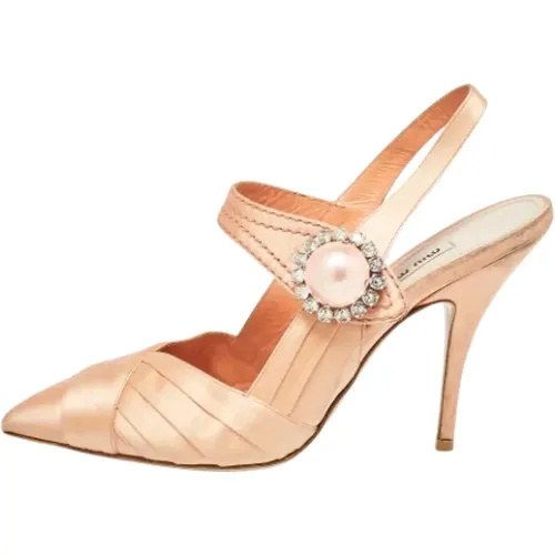 Pre-owned Satin heels , female, Sizes: 5 1/2 UK - Miu Miu Pre-owned - Modalova