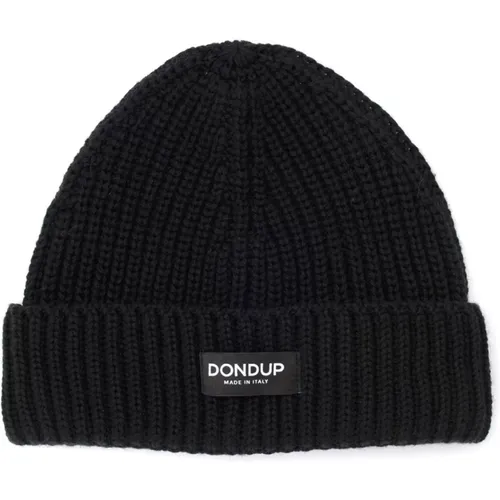 Ribbed Wool Blend Beanie , male, Sizes: ONE SIZE - Dondup - Modalova