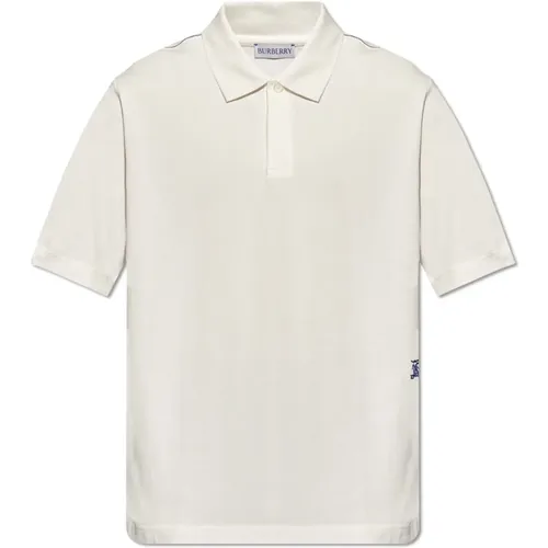 Polo-Shirt mit gesticktem Logo - Burberry - Modalova