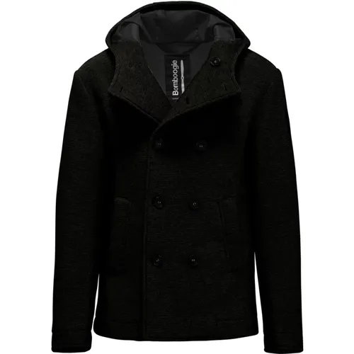 Hooded Boiled Wool Coat , male, Sizes: L, S - BomBoogie - Modalova