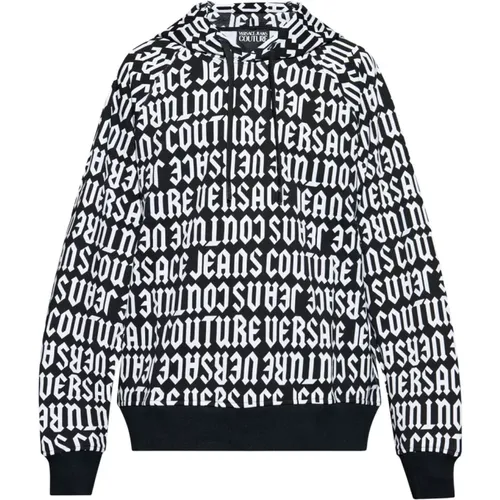 Hoodies, male, , Size: S Logo Print Hooded Sweater - Versace Jeans Couture - Modalova