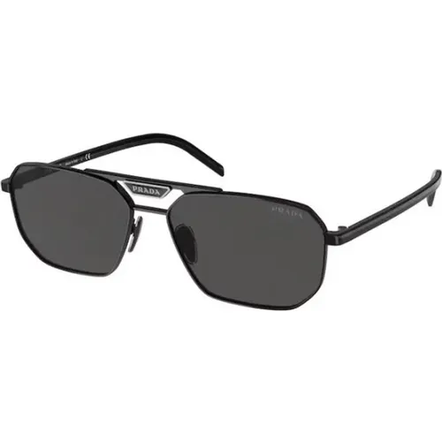 Schwarze Elegante Sonnenbrille , unisex, Größe: 57 MM - Prada - Modalova