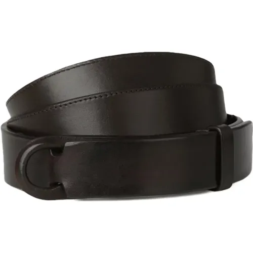 Belts, male, , Size: ONE SIZE Leather Belt with Sliding Ring - Orciani - Modalova