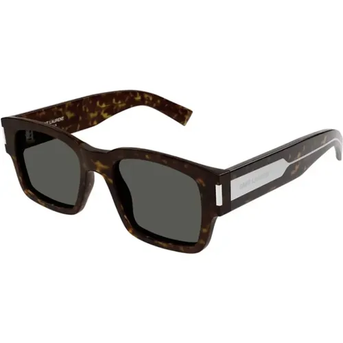 Square Sunglasses with Grey Lenses - Saint Laurent - Modalova