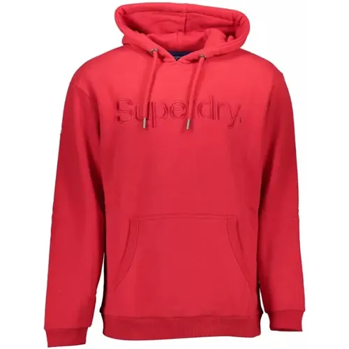 Chic Pink Hoodie with Embroidery , male, Sizes: 2XL - Superdry - Modalova