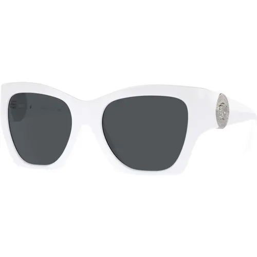 Dark Grey Sunglasses , female, Sizes: 55 MM - Versace - Modalova