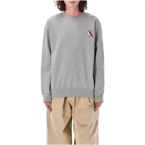 Grau Melange Puffin Stickerei Sweatshirt , Herren, Größe: M - JW Anderson - Modalova
