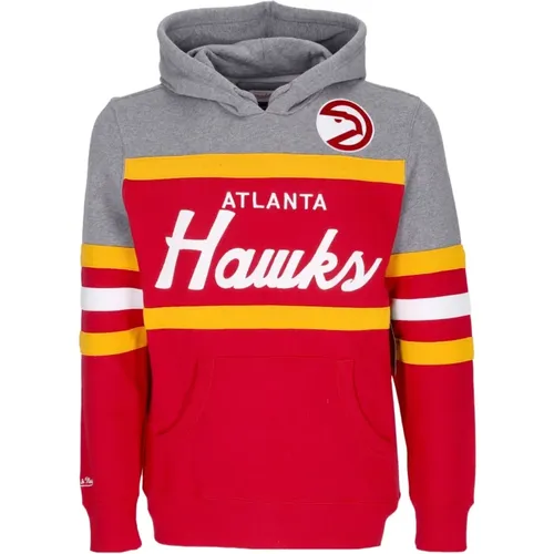 Hoodies, male, , Size: M NBA Headcoach Hoodie Scarlet - Mitchell & Ness - Modalova