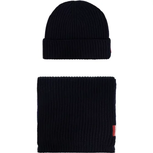 Beanies, male, , Size: ONE SIZE Set: hat with a scarf - Dsquared2 - Modalova