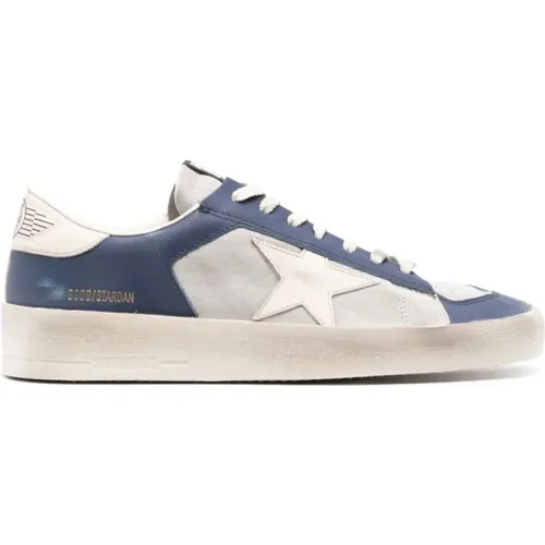 Grey Leather Sneakers with Star and Heel , male, Sizes: 6 UK - Golden Goose - Modalova