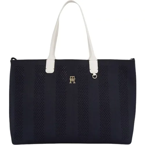 Iconic Knitted Tote Bag , female, Sizes: ONE SIZE - Tommy Hilfiger - Modalova