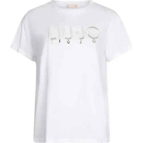 T-Shirts, female, , Size: M Embroidered Logo T-shirts and Polos - Liu Jo - Modalova