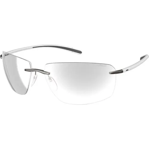 Weiße Cool Grey Sonnenbrille Biscayne BAY , unisex, Größe: ONE Size - Silhouette - Modalova