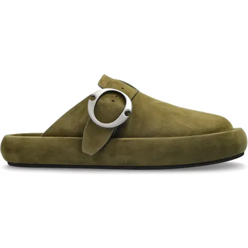 Mules, male, , Size: 10 US Suede slides Arc - alexander mcqueen - Modalova