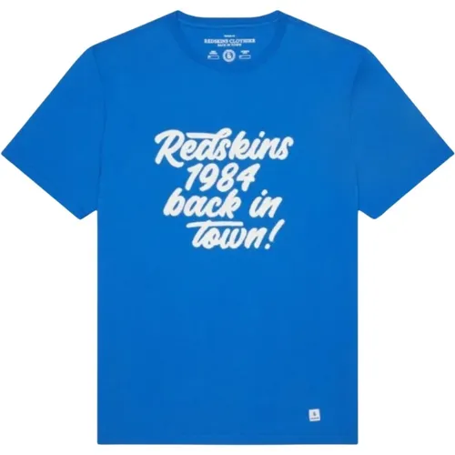 Besticktes Logo-T-Shirt - Blau , Herren, Größe: M - Redskins - Modalova