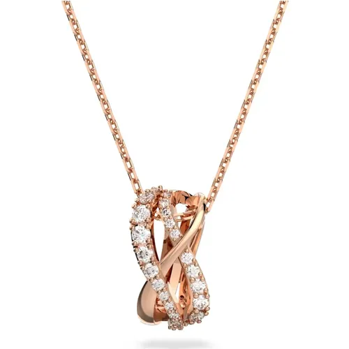 Necklaces, female, , Size: ONE SIZE Twist Collar Pendant, Rose Gold Tone - Swarovski - Modalova