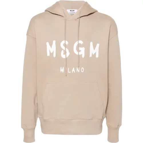 Sweater with Logo Print , male, Sizes: M, L, XL - Msgm - Modalova