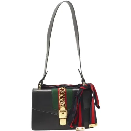 Luxury Leather Sylvie Designer Bag , female, Sizes: ONE SIZE - Gucci Vintage - Modalova