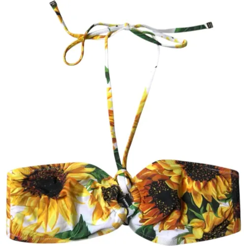 Bikinis, female, , Size: S Floral Bandeau Bikini Top - Dolce & Gabbana - Modalova