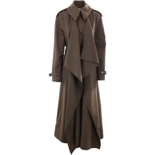 Double-Breasted Cotton Trench Coat , female, Sizes: 2XS - alexander mcqueen - Modalova