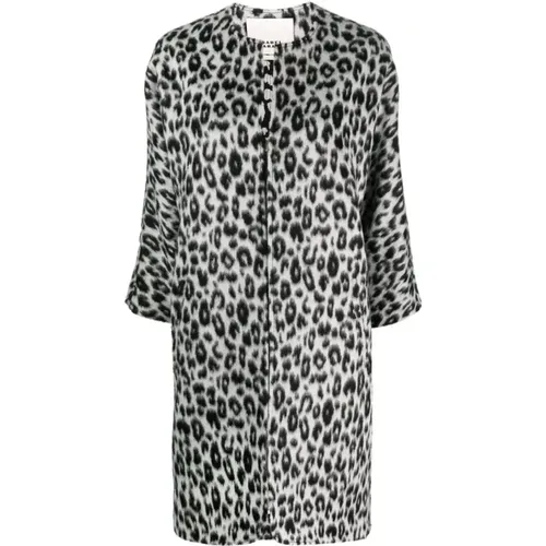 Leopard Print Zip-Up Coat , female, Sizes: XS - Isabel marant - Modalova
