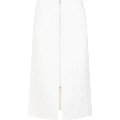 Cotton Midi Skirt Porcelain , female, Sizes: XS, S - Jil Sander - Modalova