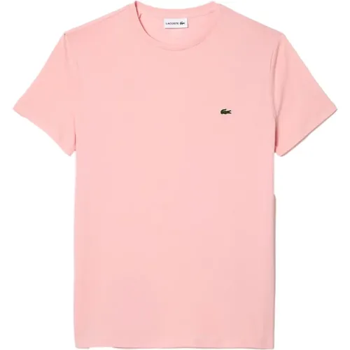 Rosa Logo T-Shirt , Herren, Größe: L - Lacoste - Modalova