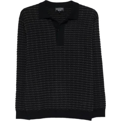 V-neck Knitwear, male, , Size: S Silk & Nylon Sweater - Emporio Armani - Modalova