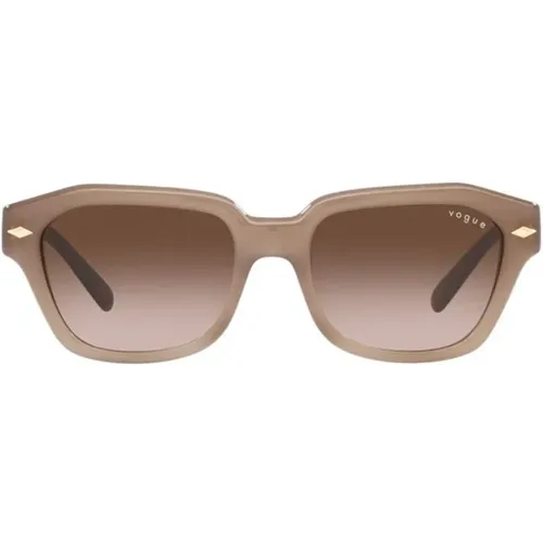 Braune Sonnenbrille , Damen, Größe: 52 MM - Vogue - Modalova