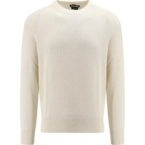 Wool and Silk Ribbed Sweater , male, Sizes: M - Tom Ford - Modalova