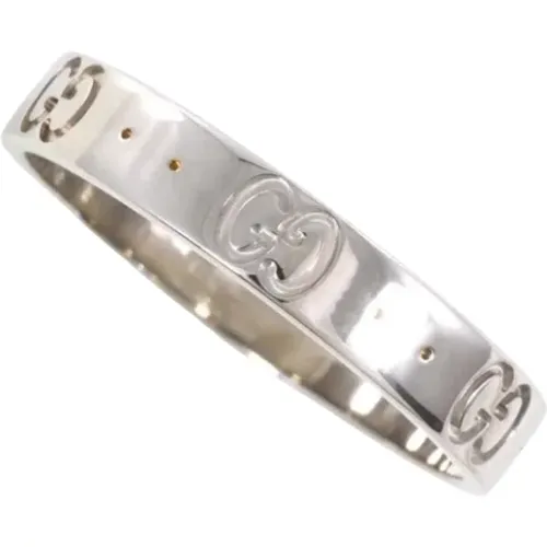 Pre-owned Jewellery, female, , Size: ONE SIZE Pre-owned White Gold rings - Gucci Vintage - Modalova