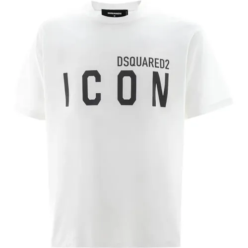 Cotton Logo T-Shirt , male, Sizes: M - Dsquared2 - Modalova