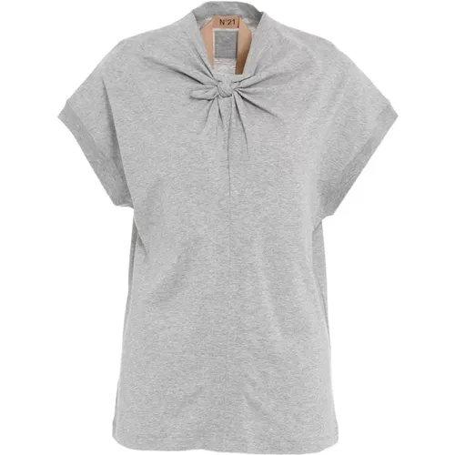 T-shirt knot in jersey , female, Sizes: L - N21 - Modalova