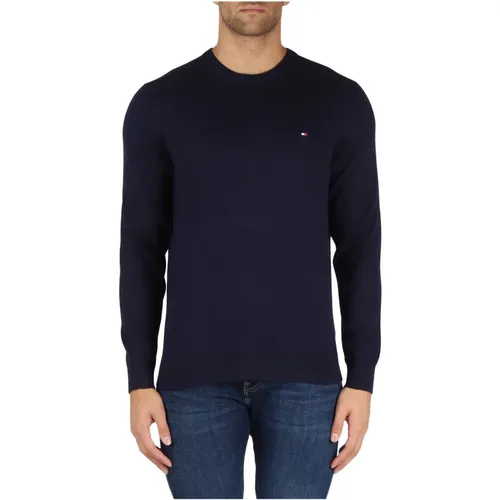 Baumwoll-Cashmere-Rundhalspullover , Herren, Größe: S - Tommy Hilfiger - Modalova