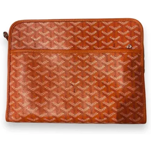 Pre-owned Clutches, female, , Size: ONE SIZE Pre-owned Toile Toiletry Bag - Goyard Vintage - Modalova