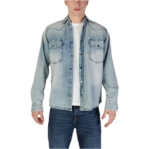 Denim Shirts, male, , Size: XS Cotton Long Sleeve Shirt - HUGO - Modalova