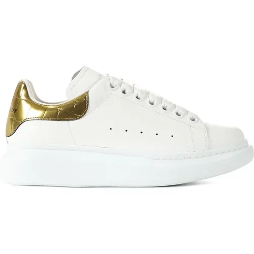 Oversize Sneakers with Luxurious Gold Crocodile Print , female, Sizes: 6 UK - alexander mcqueen - Modalova