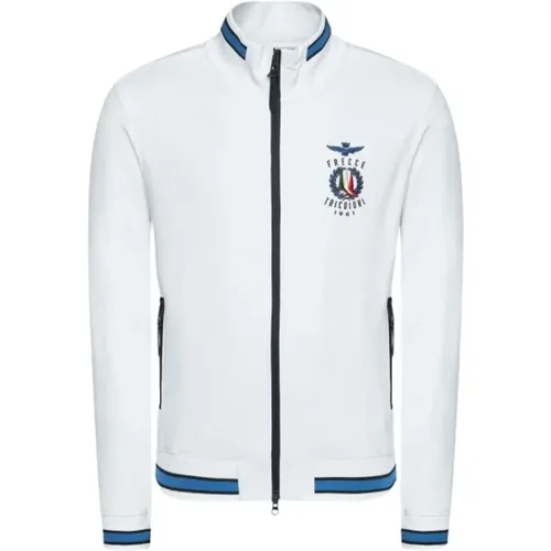 Zip-throughs, male, , Size: XL Stripe Zip Sweatshirt - aeronautica militare - Modalova