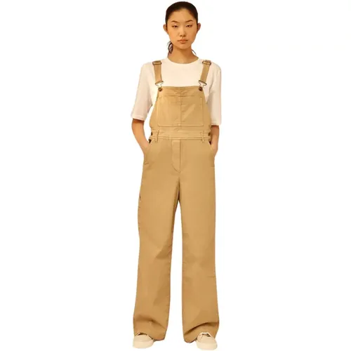 Gefärbter Gabardine Overall mit Verstellbaren Trägern , Damen, Größe: XS - Semicouture - Modalova