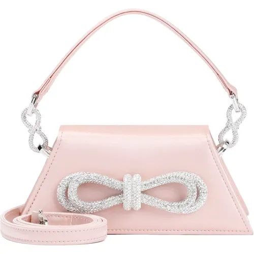 Double Bow Nude Bag , female, Sizes: ONE SIZE - Mach & Mach - Modalova