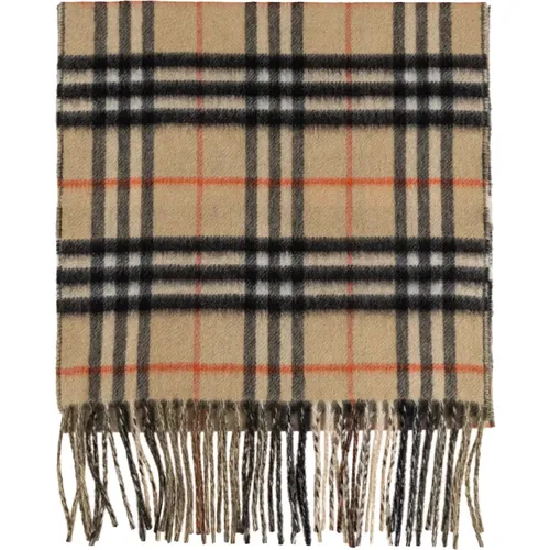 Winter Scarves, unisex, , Size: ONE SIZE Cashmere scarf with check pattern - Burberry - Modalova