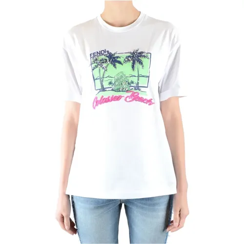 Upgrade Your Wardrobe with this High-Quality Women`s T-Shirt , female, Sizes: XS - Fendi - Modalova