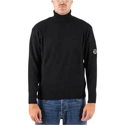 Turtlenecks, male, , Size: M Lambswool Roll Neck Knit Sweater - C.P. Company - Modalova