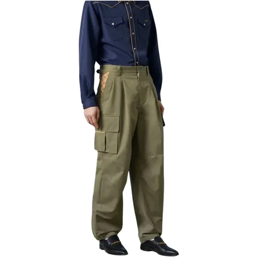 Cargo Trousers in Cotton with GG Fabric Insert , male, Sizes: L - Gucci - Modalova