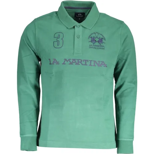 Cotton Polo Shirt, Long Sleeve, Logo , male, Sizes: M, XL, L - LA MARTINA - Modalova