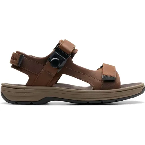 Flat Sandalen , Herren, Größe: 44 EU - Clarks - Modalova