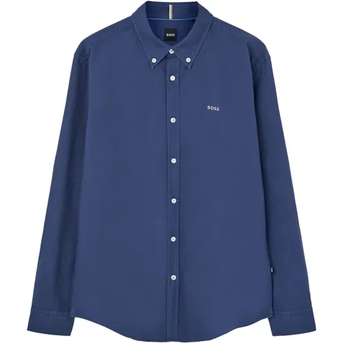 Blaues Button-Down Hemd , Herren, Größe: 2XL - Boss - Modalova