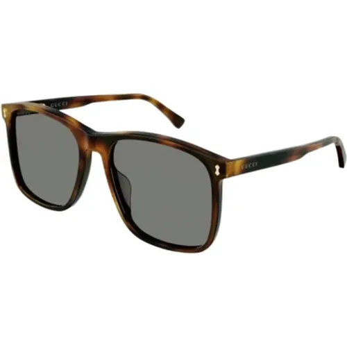 Rectangular Tortoiseshell Sunglasses , male, Sizes: ONE SIZE - Gucci - Modalova