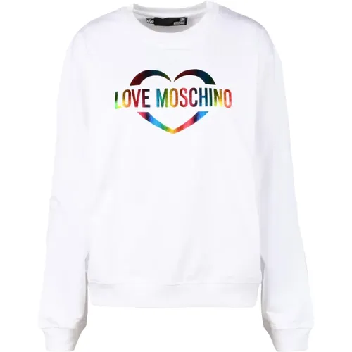 Sweatshirts, female, , Size: S Cotton Spandex Sweater - Love Moschino - Modalova